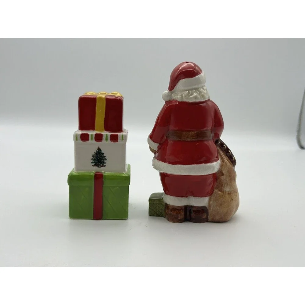 Spode Christmas Tree Santa & Gift Box Salt Pepper Shakers w/ Box Holiday